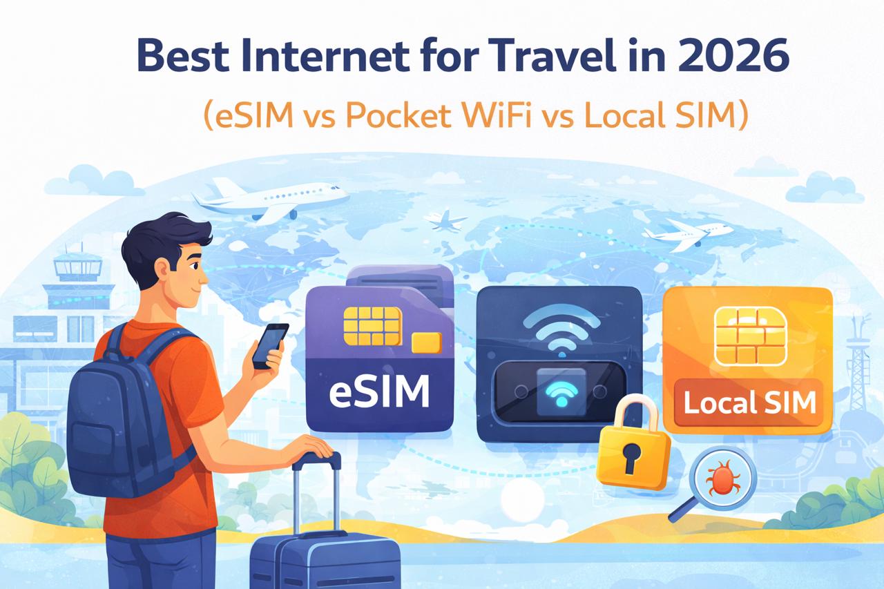 Beste internet voor reizen in 2026 (eSIM vs pocket WiFi vs lokale SIM)